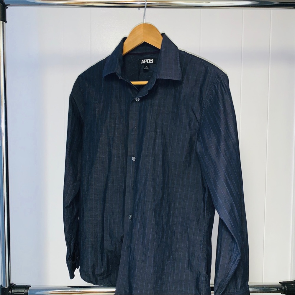 Apt 9 Navy Striped Men’s Shirt (Size S)